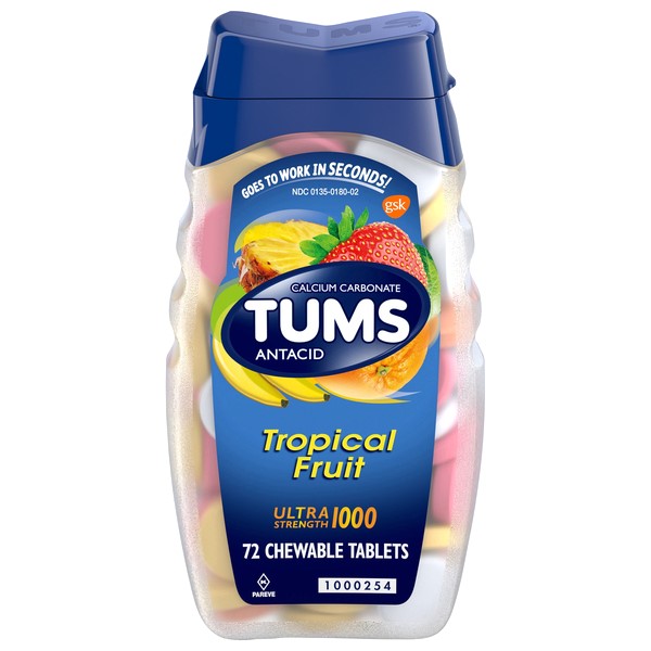Tums Antacid Assorted Berries Ultra Strength 1000 (72 Chewable Tablets)